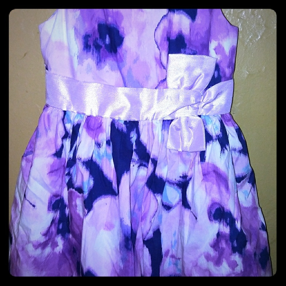 Pre-owned purple floral girls dress